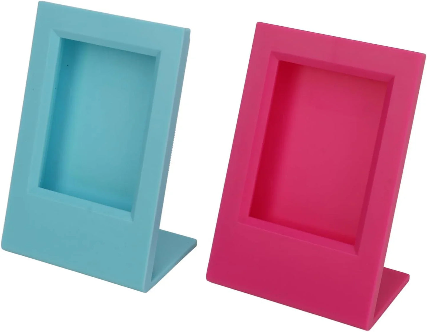 Modern Tilt – L-Shape Freestanding Photo Frame for Instax Mini Prints -Pink+Blue - Jaiman Toys