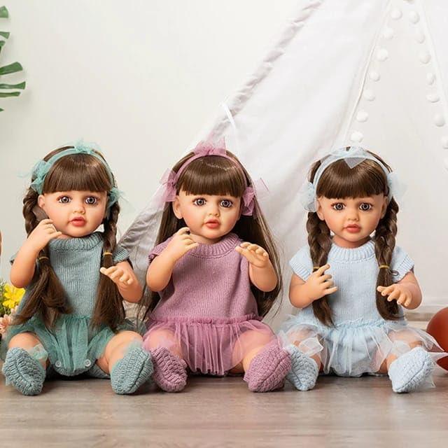 Lifelike Reborn Baby Girl Doll – Toddler with Realistic Sound & Brown Hair