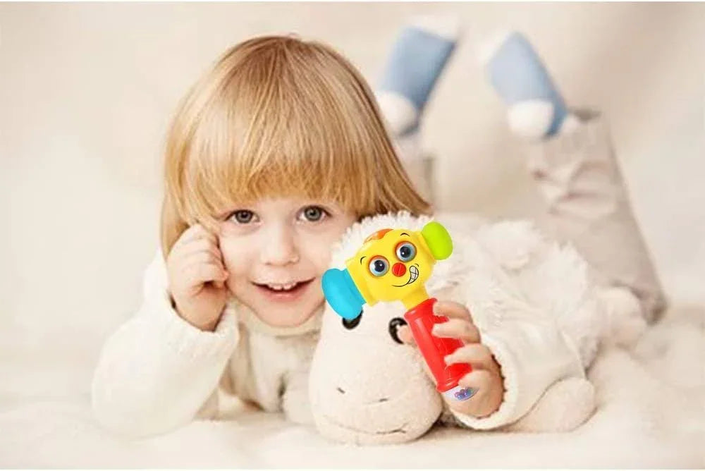 Hola 3115- Hammer: Interactive Baby Toy with Rattles, Changeable Eyes, Music, and Light - Jaiman Toys