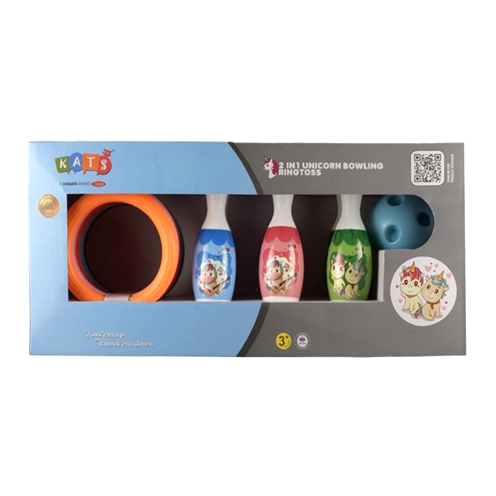 Kats from The House of Simarr | 2 in 1 Unicorn Bowling and Ring Toss for Kids Ages 5 and up