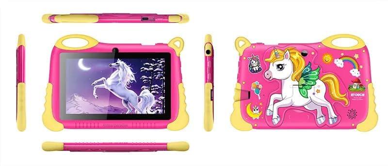 Kids Learning Tablet – 7" HD, 128GB, Dual Cameras, 4G/WiFi, Parental Lock, Fall-Proof Cover (Unicorn - Pink) - Jaiman Toys