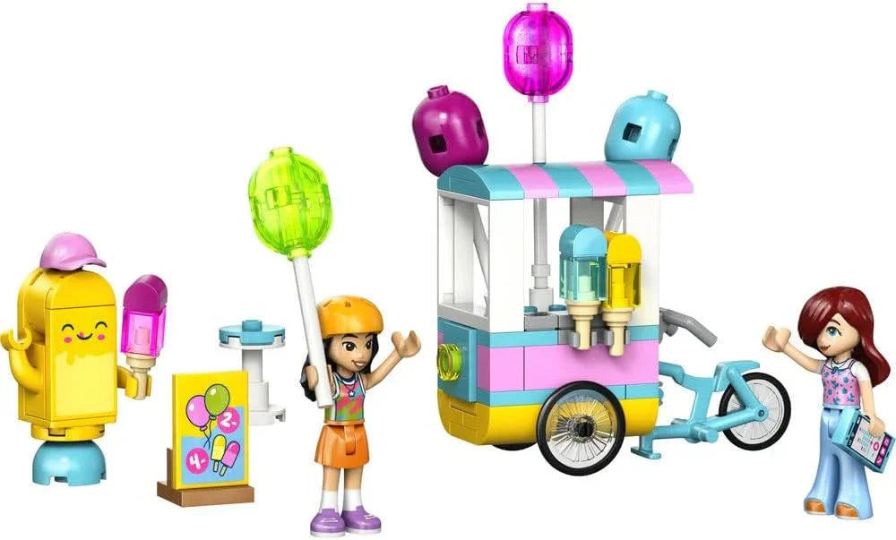 LEGO Friends 42692 Ice Cream & Balloon Stand - Toy Shop w/a Bike, 2 Mini Dolls, Play Food Accessories & Ice Pop Mascot - Birthday Gift for 6+ Year Old Girls