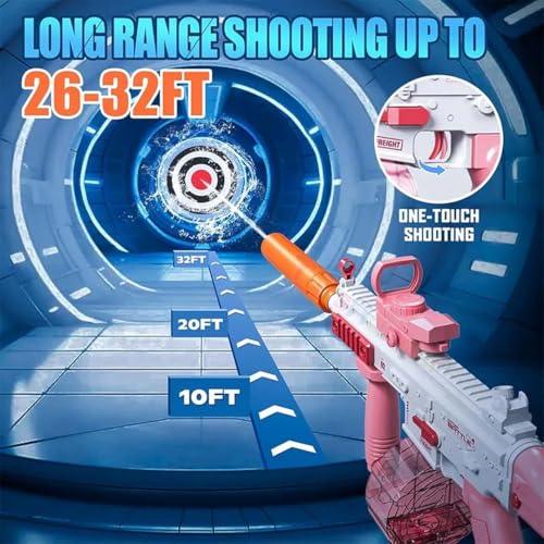 Electric Water Guns: Burst AK-47 Electric Water Gun – High-Capacity Blaster for Epic Summer Battles! (518-10 Pink) (Electric Burst AK-47 - (Pink) - Jaiman Toys