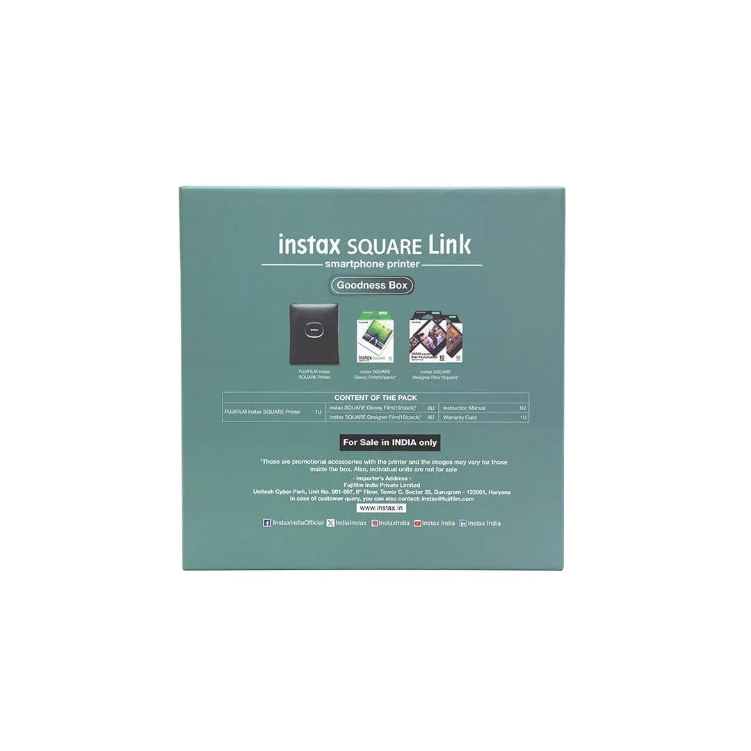 Fujifilm Instax Square Link Goodness Box - 100 Shots of Pure Creativity - (60 Wide + 40 Designer) - Jaiman Toys