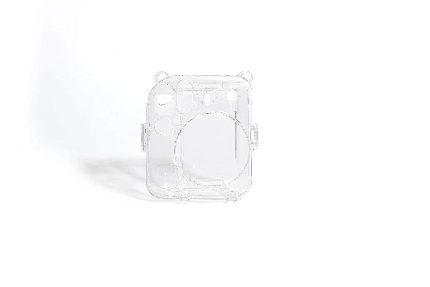 Camera Case for Fujifilm Instax Mini 12 (Crystel Clear ) + Adjustable Rainbow Strap and Photo Pocket in Back + Case Decorative Stickers - Mint Green - Jaiman Toys