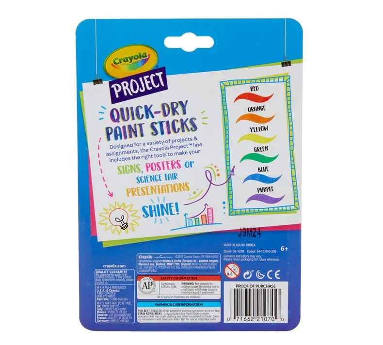 Crayola Paint Sticks: 6 Count - Jaiman Toys