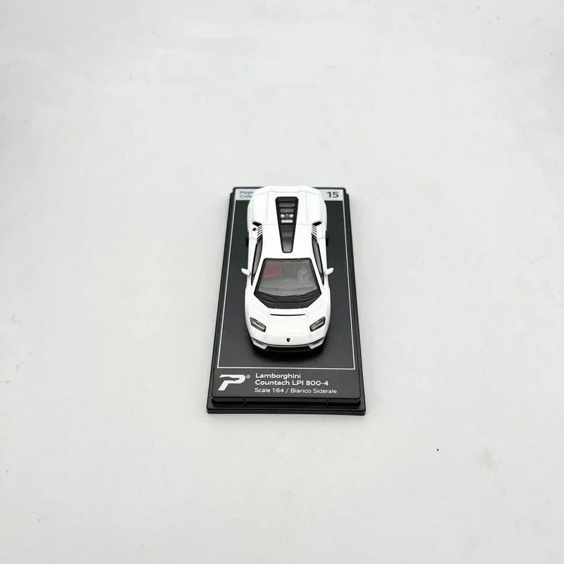 PosterCars 1:64 Lamborghini Countach LPI 800-4 – White – Acrylic Box | Hypercar League Collection - Jaiman Toys