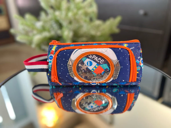 Vest Construction Astronaut Rocket Pencil Case – Kids Stationery Organizer Zipper Pencil Pouch for School