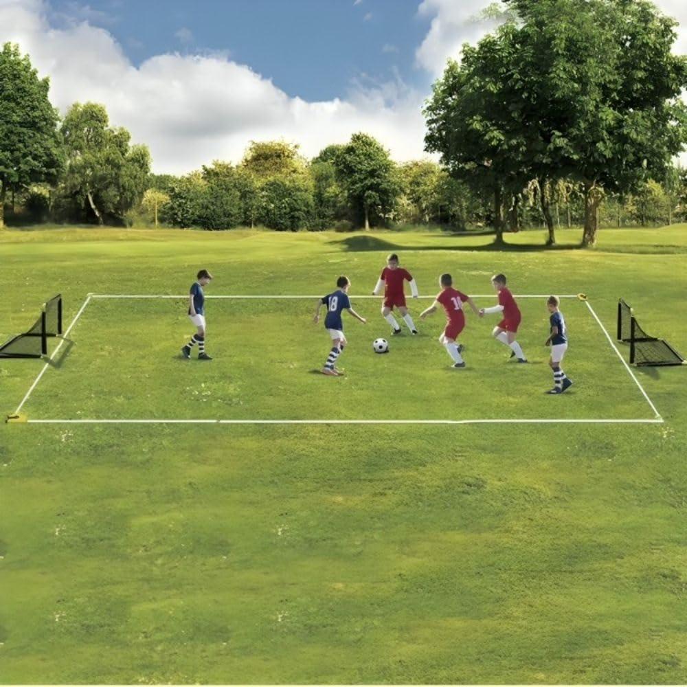 Innov8 Anywhere Soccer Match Set, Portable Football Goals with Ball, Pitch Markers, for Kids 5+ and Adults - Jaiman Toys