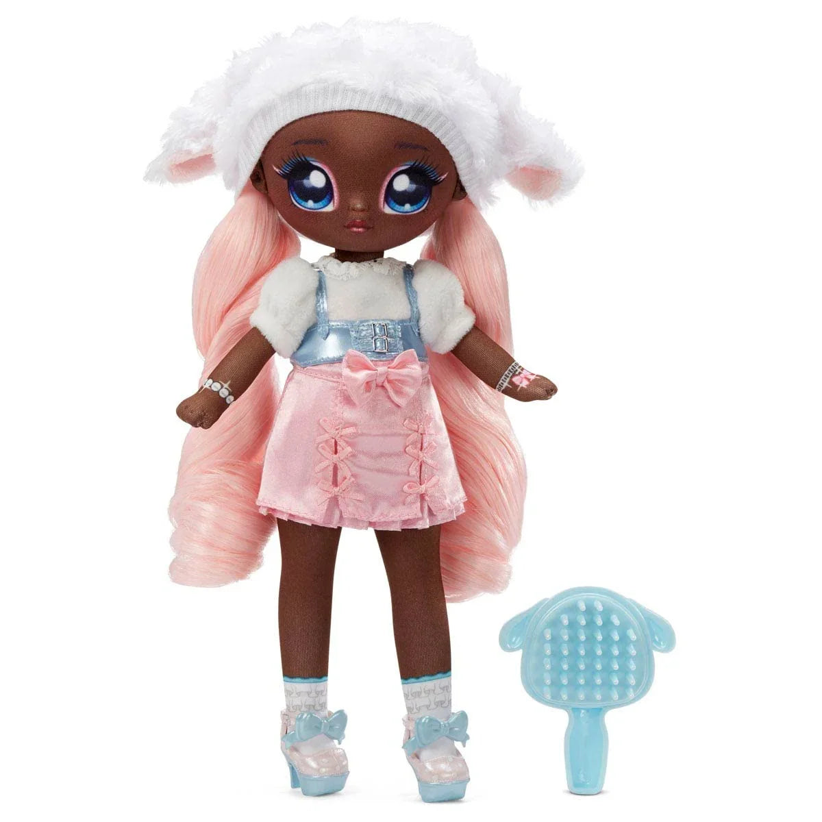 Na! Na! Na! Surprise Teens Fashion Doll-Collectable-27.94cm Soft Fabric Doll, Sheep Inspired with Pink Hair-Lila Lamb, 28 CM - Jaiman Toys