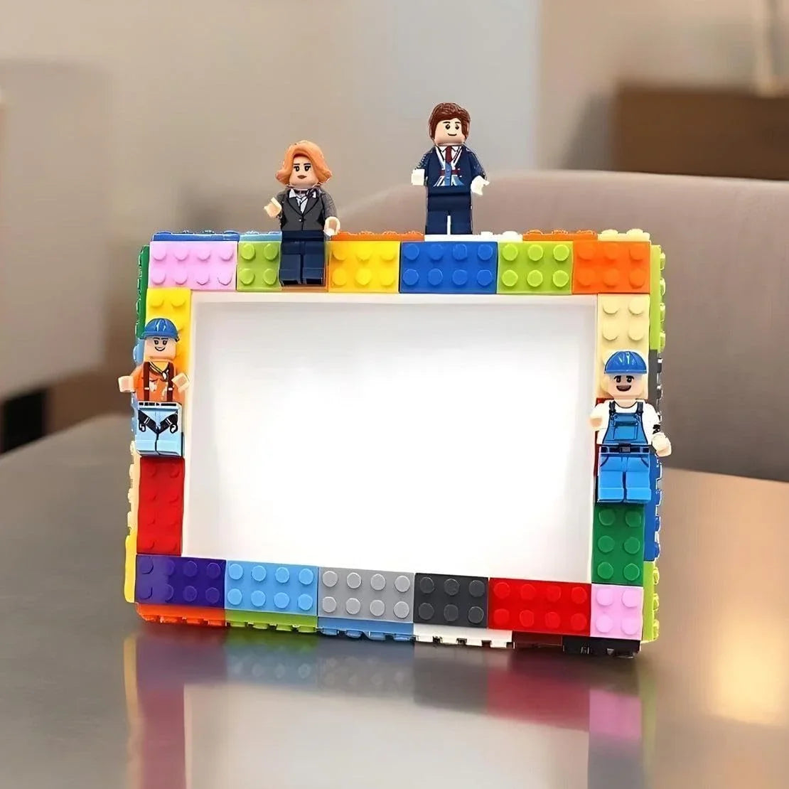 Building Blocks Photo Frame (4" x 6") with Figures and Blocks – Perfect for Gifting and Display! - Jaiman Toys