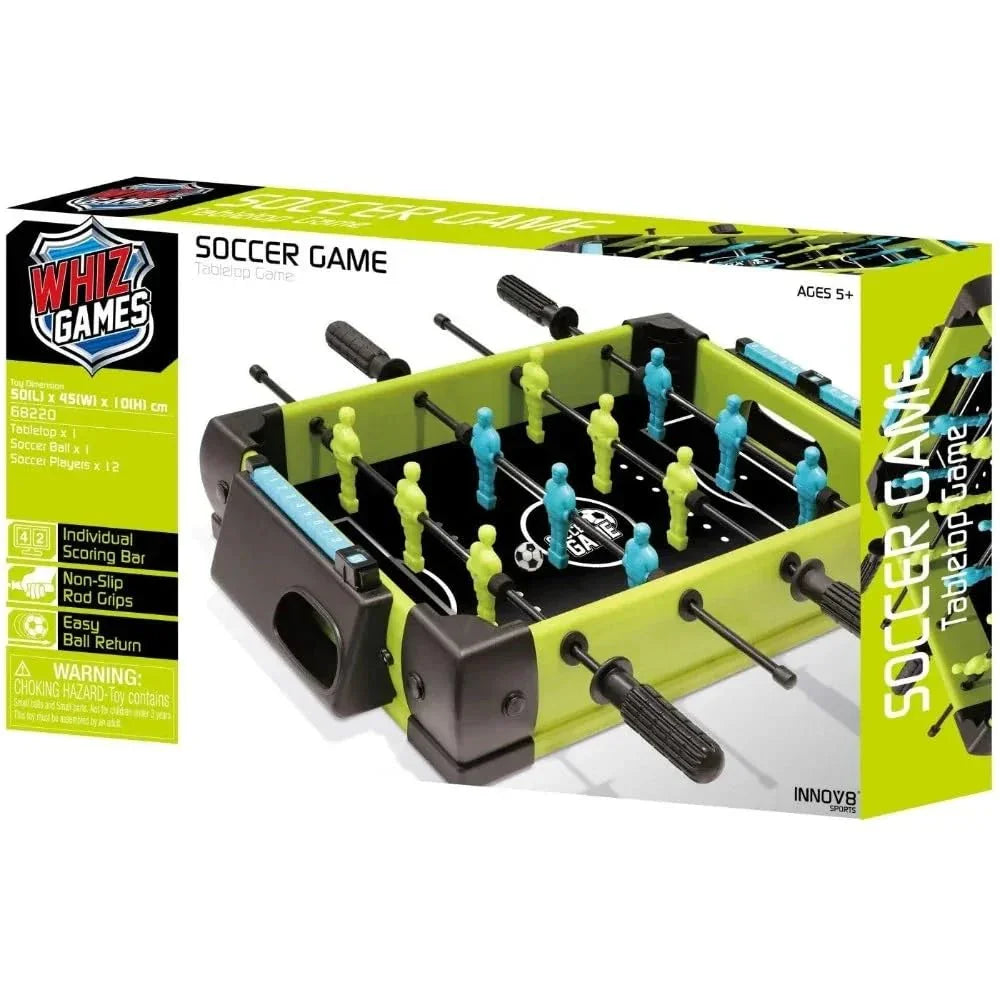 Innov8 Soccer Board Game for Kids, Includes Accessories, Green Playing Field, Blue & Yellow Players, Black & White Ball - Jaiman Toys