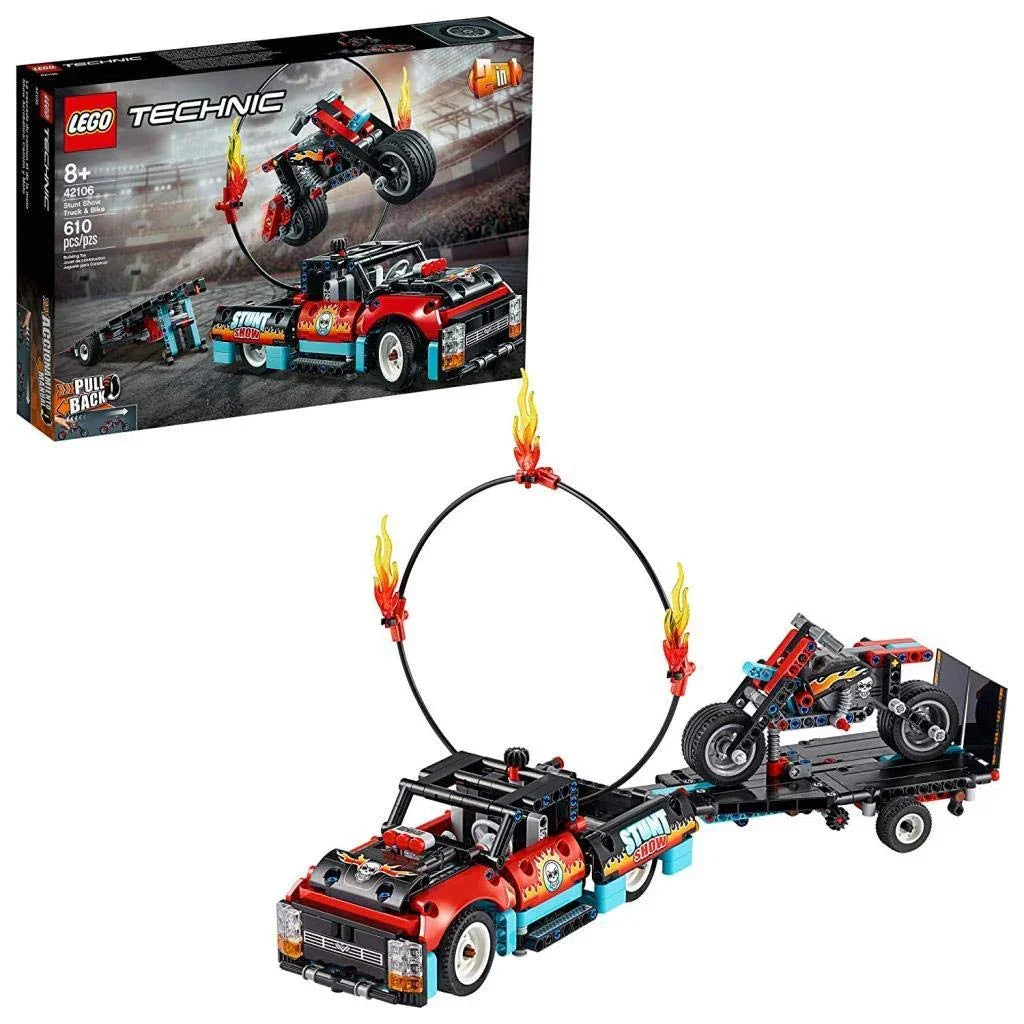 LEGO 42106 Technic Stunt Show Truck & Bike Set (610 Pieces) - Jaiman Toys