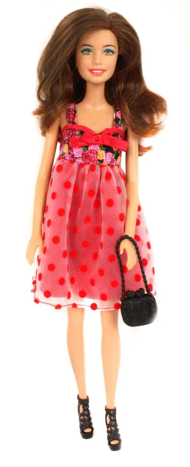 Barbie Dress Up Rose and Polka Dot Dress with Fashion Accessories - Jaiman Toys