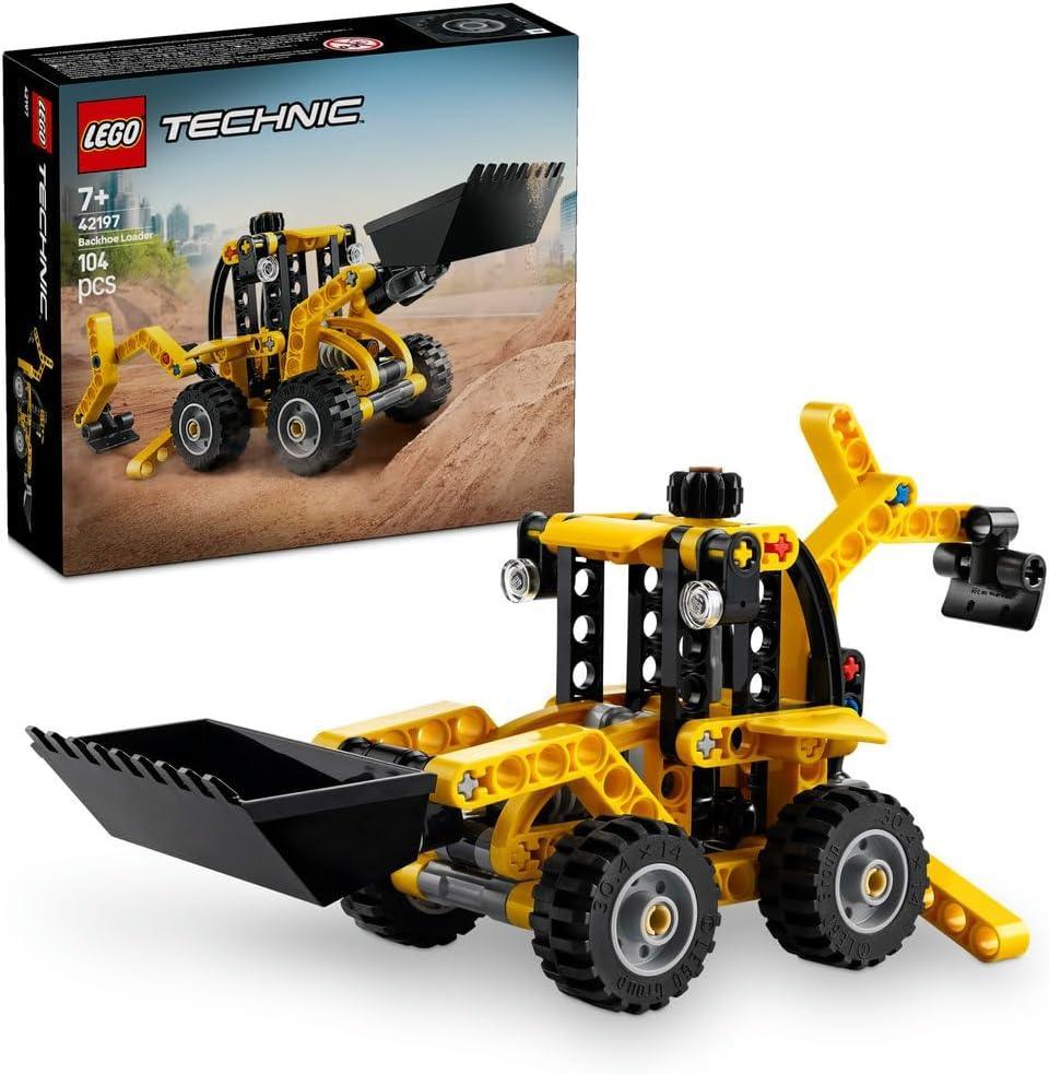 LEGO Technic Backhoe Loader Construction Vehicle Toy for 7+ Year Old Boys & Girls - Building Set with Back Digger, Scoop and Outriggers - Birthday Gift Idea 42197 - Jaiman Toys