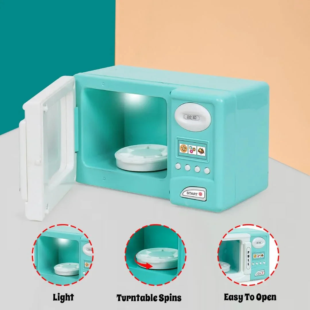 Pablo Honey Mini Microwave, Kitchen Oven Household Play Set (Blue) - Jaiman Toys