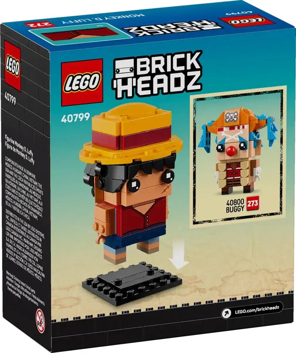 LEGO® 40799 BrickHeadz™ Monkey D. Luffy Figure – Collectible Building Set (136 Pieces, Age 10+)