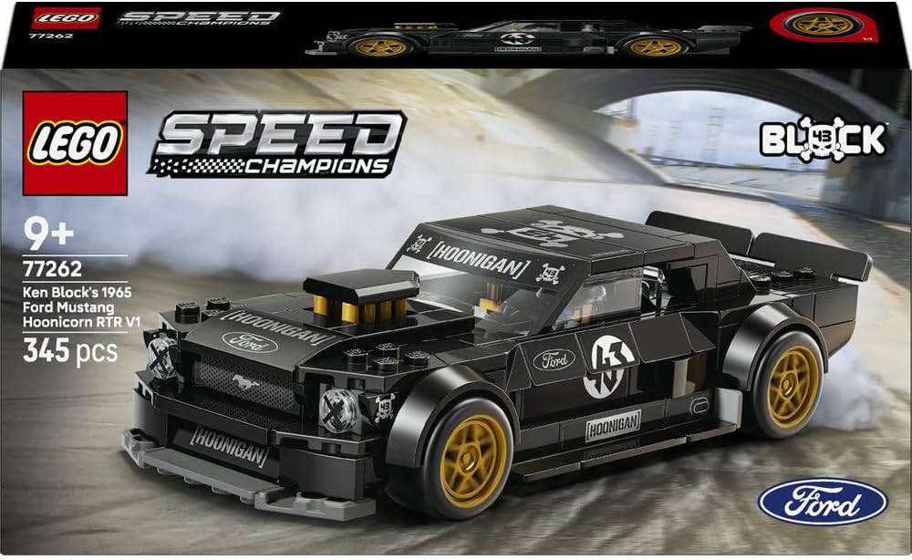 LEGO 77262 Speed Champions Ken Block's 1965 Ford Mustang Hoonicorn RTR V1 Building Set | 345 Pieces | Collectible Drift Car