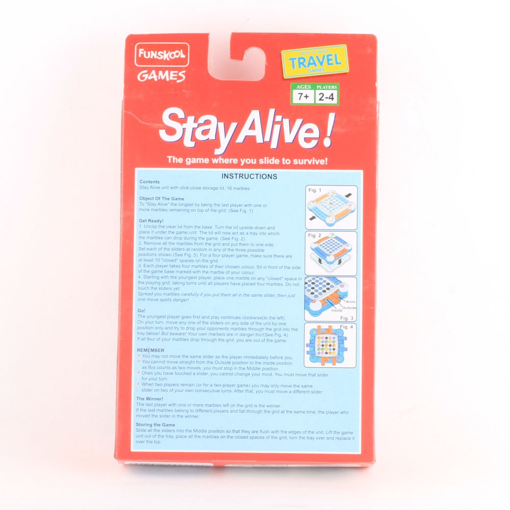 Funskool Travel Stay Alive Board Game | Portable Strategy & Survival Puzzle Game | Compact Travel Game for 2–4 Players | Family Game for Kids Age 7+ | Educational & Fun