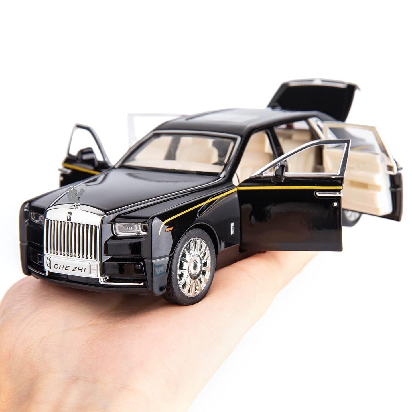 HQT 1:22 Scale Die-Cast Luxury Car Model with Light & Sound – Pull Back Action -Black