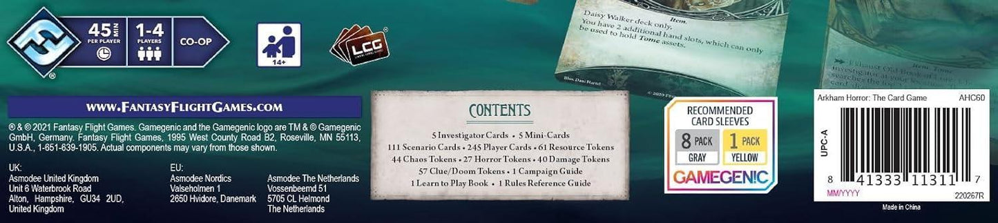 Arkham Horror: The Card Game – Revised Core Set | Horror, Mystery & Cooperative Gameplay | 1–4 Players | Ages 14+ | 1–2 Hour Playtime - Jaiman Toys