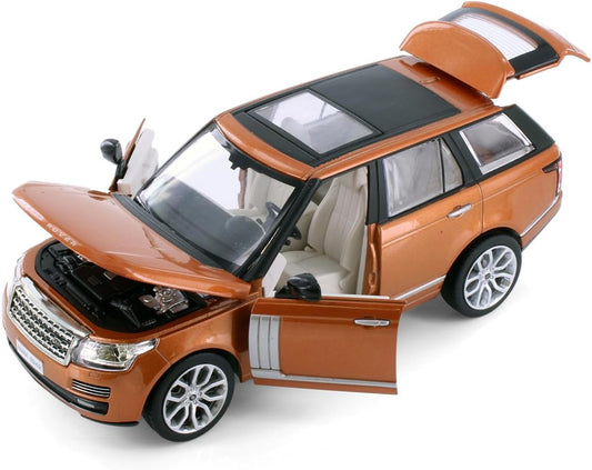 MSZ Range Rover 1:26 Scale Official Licensed Diecast Model Car, Metal Body, Orange Collectible Miniature SUV, Detailed Display Model for Collectors,