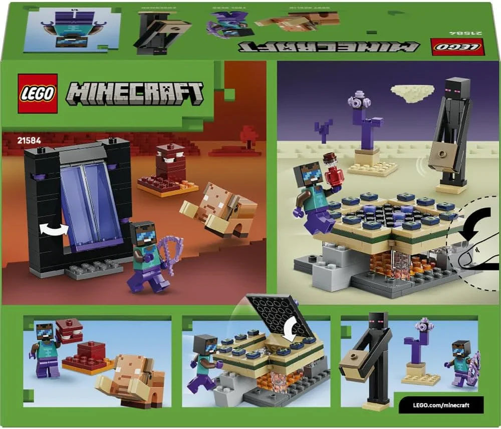 LEGO - 21584 Minecraft Nether & End Portal Journey - Building Toy w/a Cool Hero, Enderman & Baby Hoglin Mob Figures - Gaming Gift for 7+ Year Old Boys & Girls