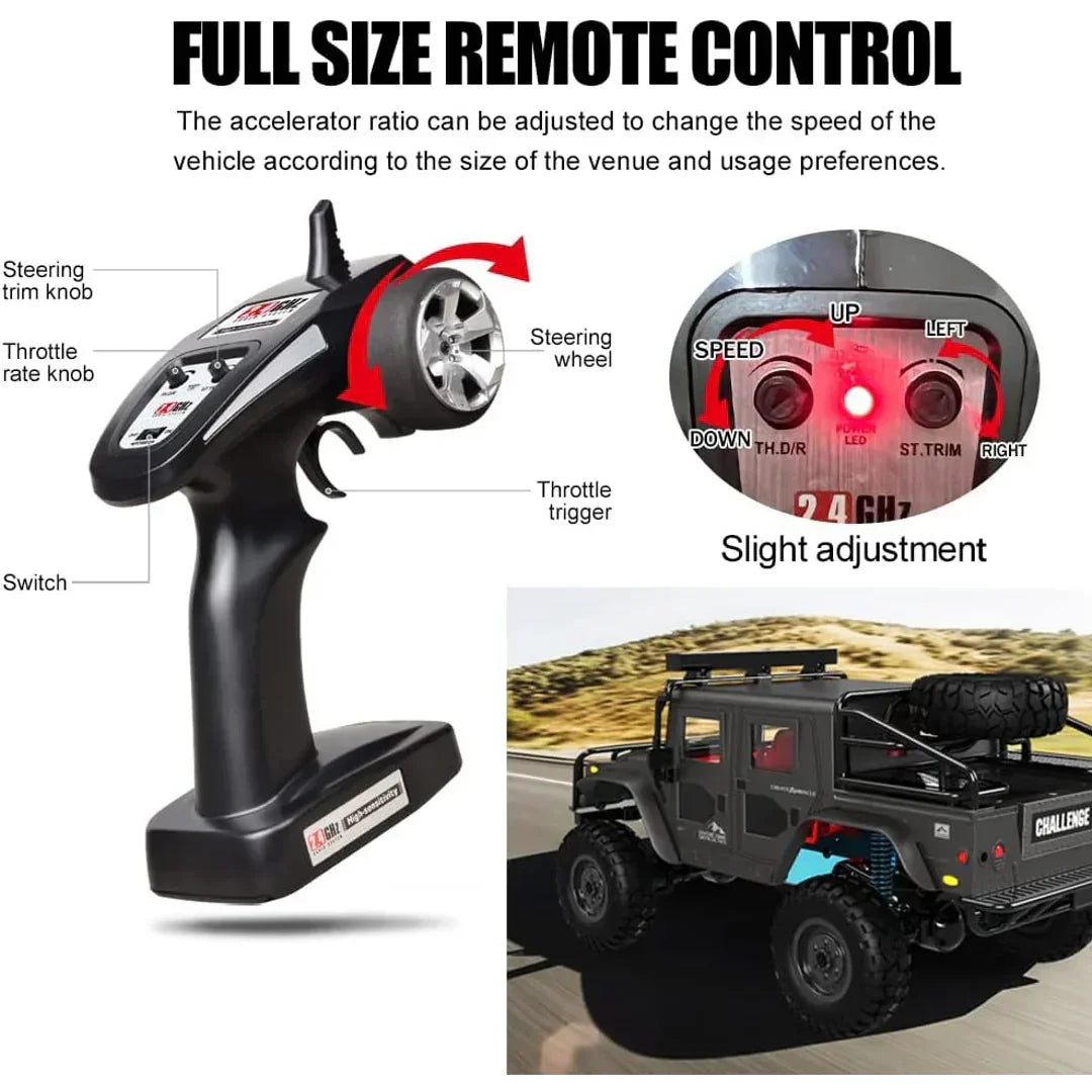 JJRC Q121 H1 HURTLE 1:12 Scale 4WD RC Crawler – Full Proportional Control Off-Road Truck (Grey)