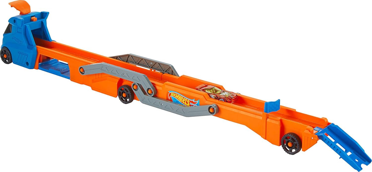 Hot Wheels Speed Track Transporter | 2-in-1 Hauler & 30+ Inch Raceway | Includes 1:64 Scale Car