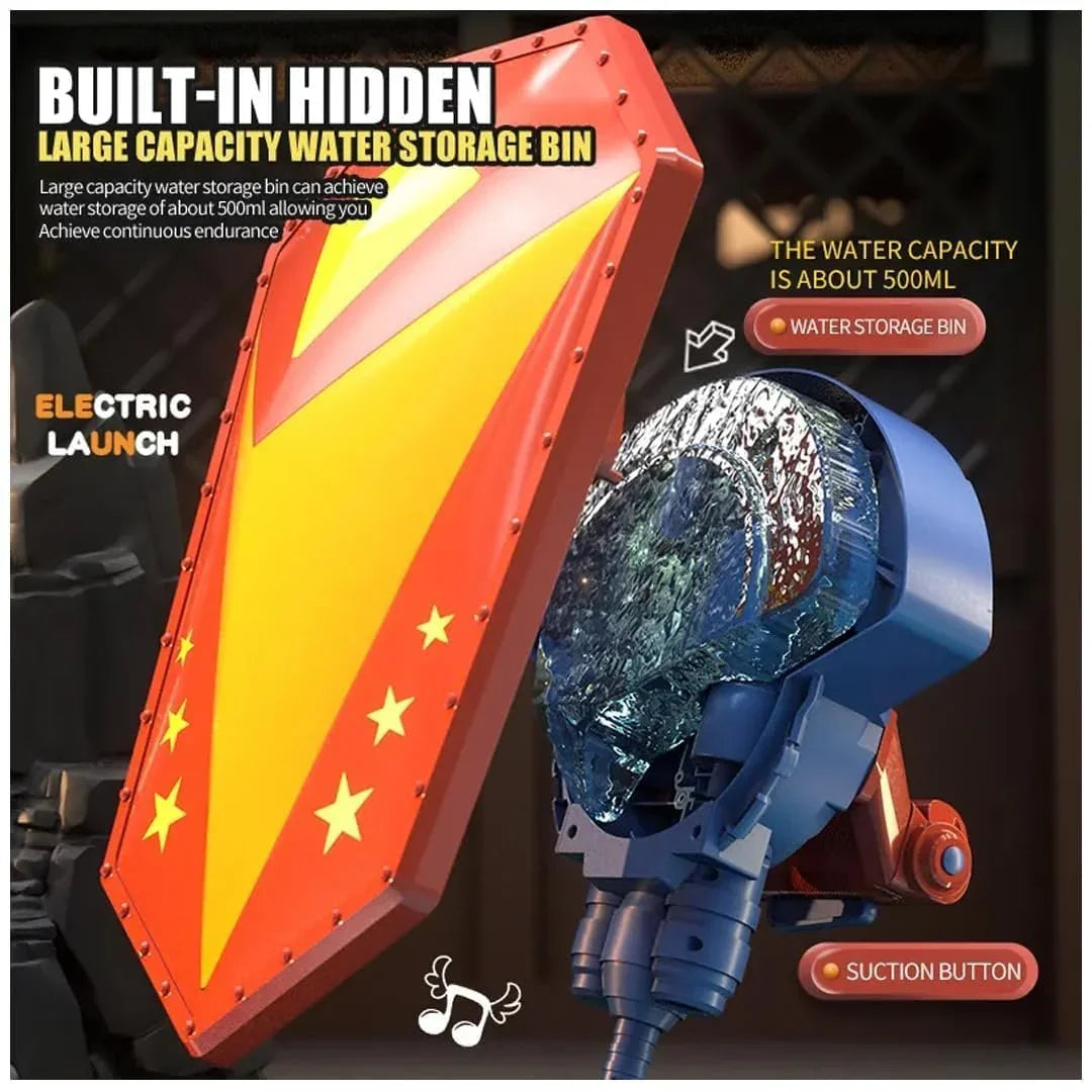 Breatoi! Electric Water Gun Shield Blaster Water, Kids Iron Man Shield Toy, Water Gel Blaster, Hero's Shield Launcher, Shield Water Syringe, - Jaiman Toys