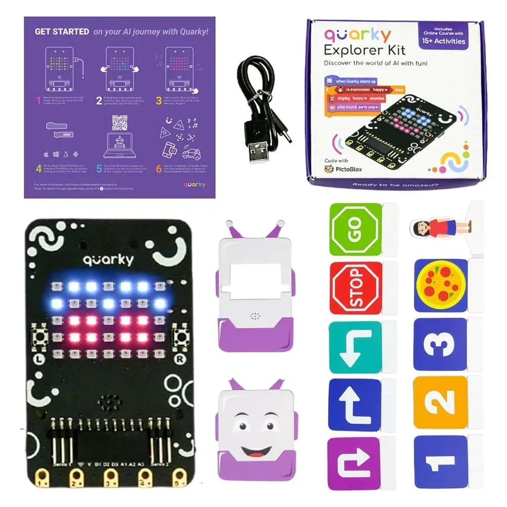 STEMpedia Quarky Explorer Kit β DIY AI & Coding Education Kit for Kids 7+ | 15+ AI & ML Activities | Fun Robotics Learning Toy - Jaiman Toys