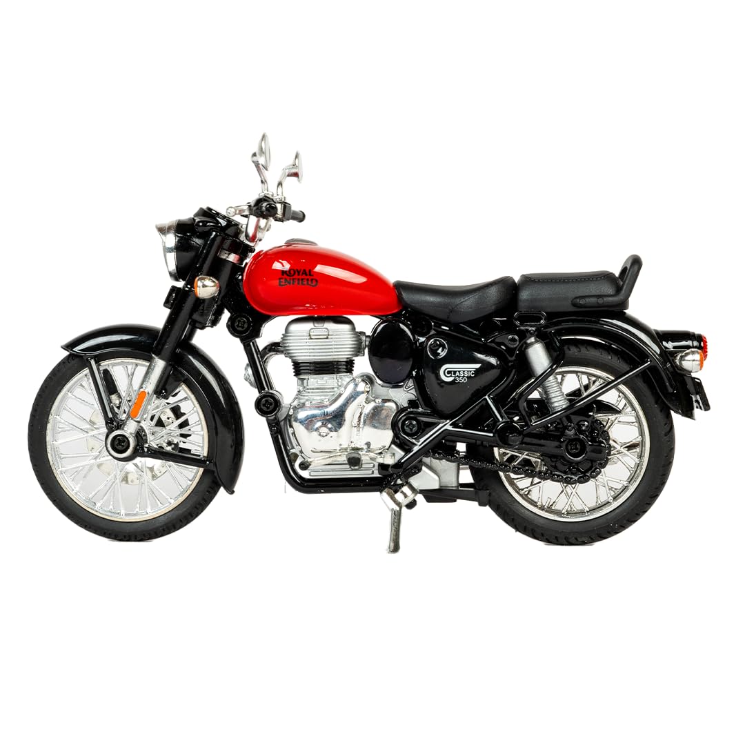 Centy Royal Enfield 1:15 Scale Diecast Motorcycle Model Toy, Pull Back Action, Bullet Bike Detacheble Parts with 3 Colored Fuel Tank, Miniature Replica..