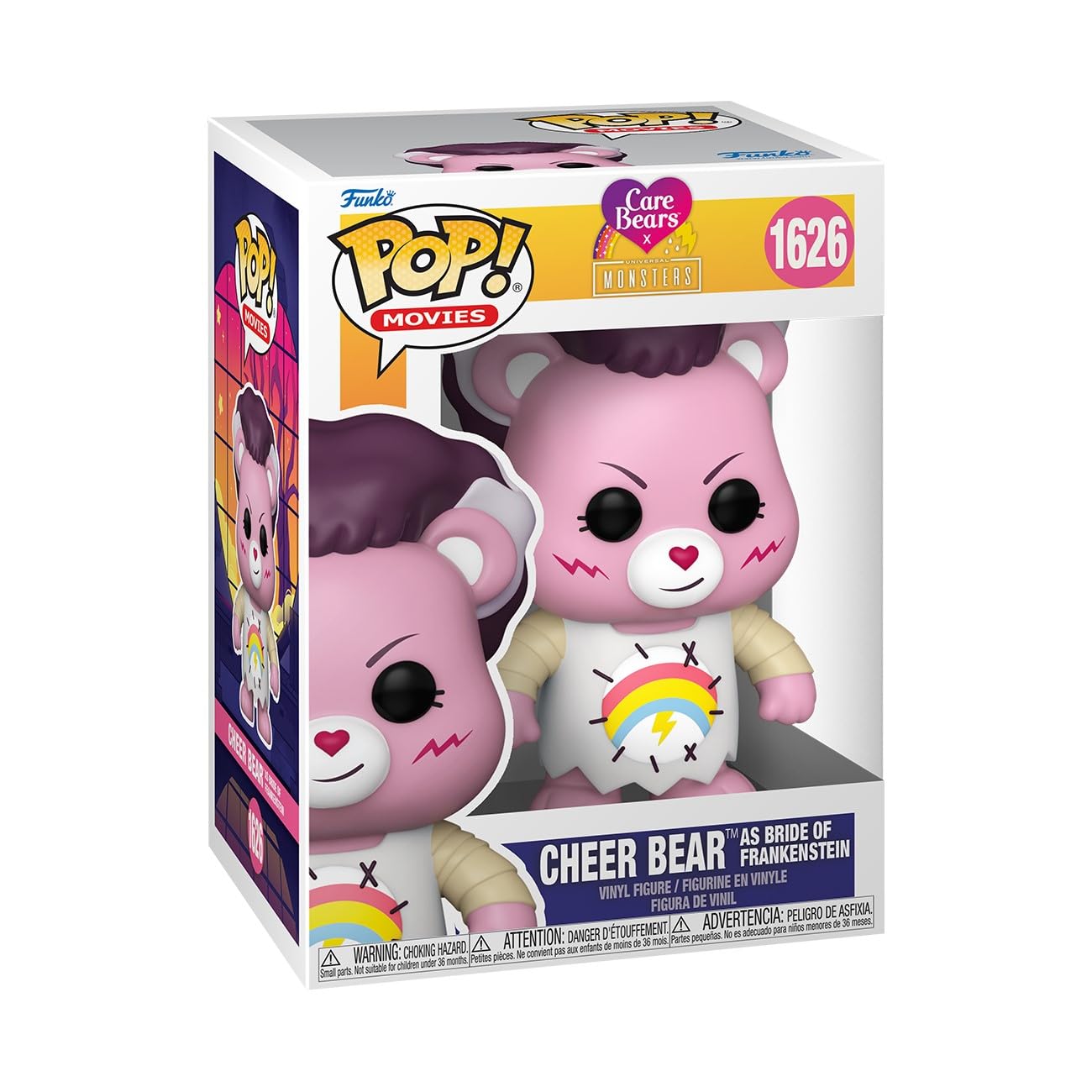 Funko Pop Movies Cheer Bear as Bride of Frankenstein #1626 Vinyl Figure – Care Bears x Universal Monsters Collectible with Window Display Box