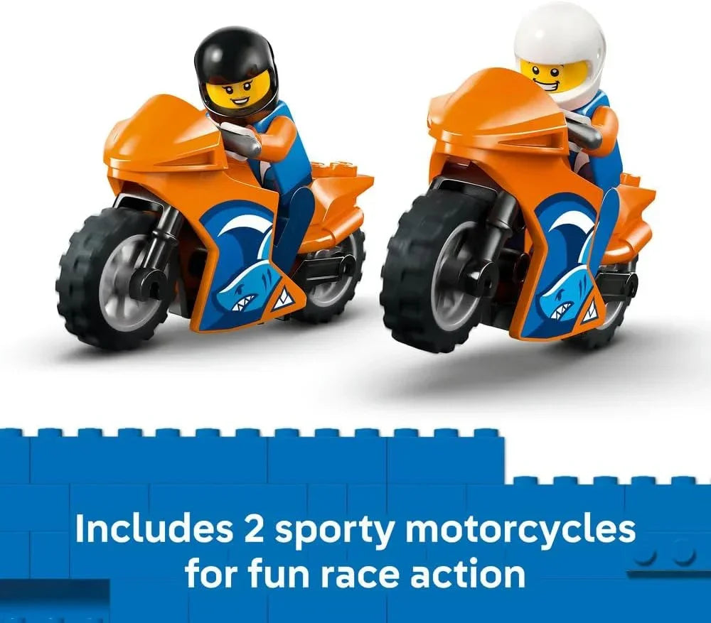 LEGO City - 60491 Motorcycle Transporter - Fine Motor Skills Toy w/Flatbed Truck, 2 Motorbikes, 2 Minifigures, Ramp & Accessories - Birthday Gift for 4+ Year Old Boys