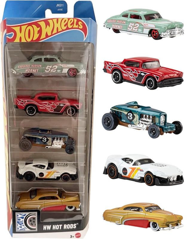 Hot Wheels HW Hot Rods 5-Pack Die-Cast Cars Set | 1:64 Scale