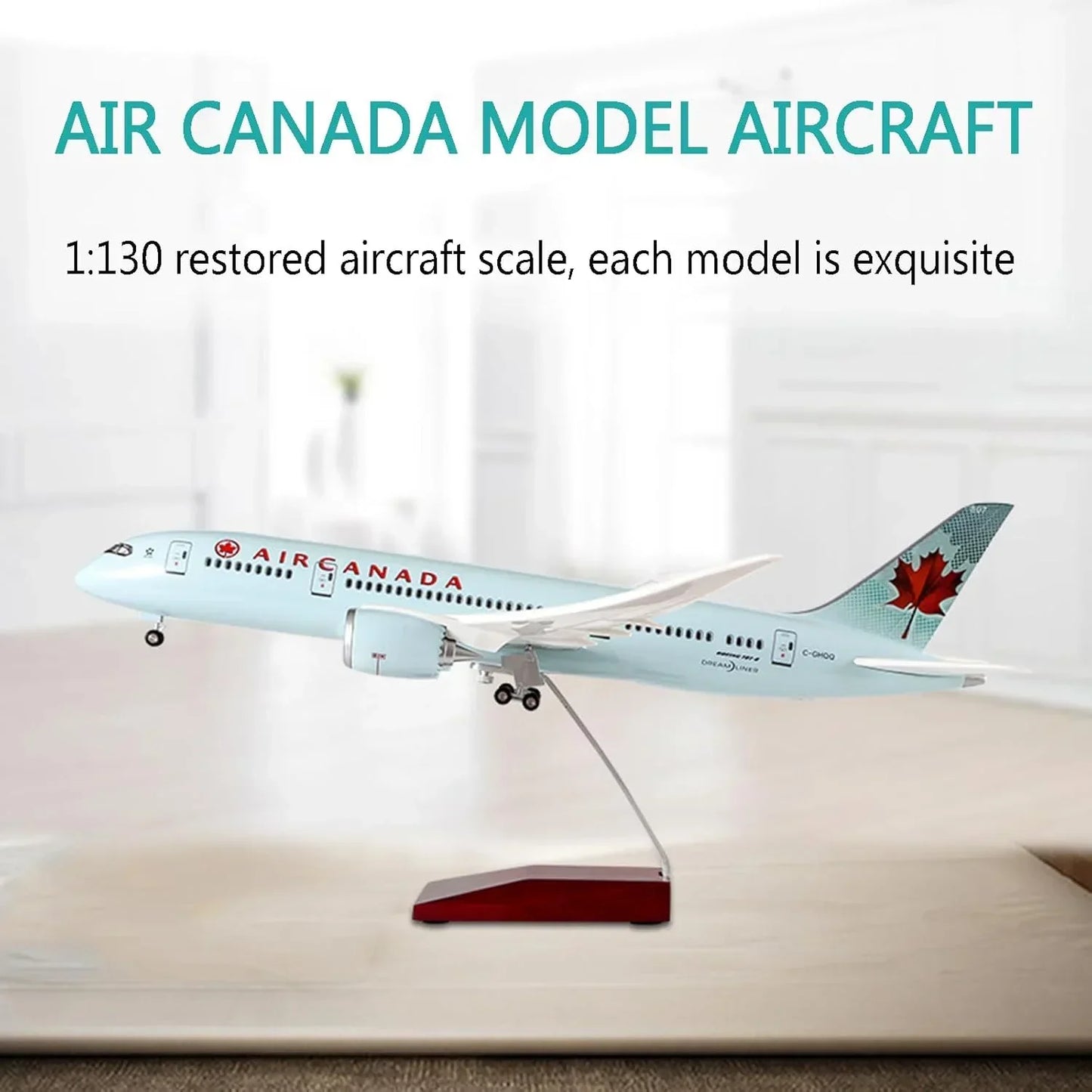 Canada Airlines Boeing 787-B Aircraft LED Light - Airplane 1/130 Plane Model Replica Toy Decor - 46 cm - Jaiman Toys