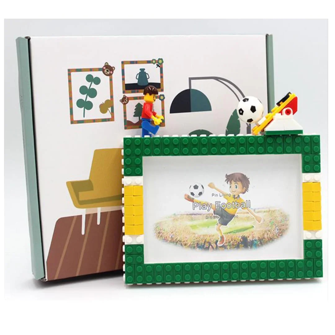 Building Blocks Photo Frame (4" x 6") with Figures and Blocks – Perfect for Gifting and Display! - Jaiman Toys