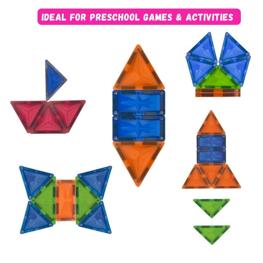 Zephyr Learning Steps Magnetix-1 Magnetic Tiles Building Set – 8 Pieces, Ages 3+