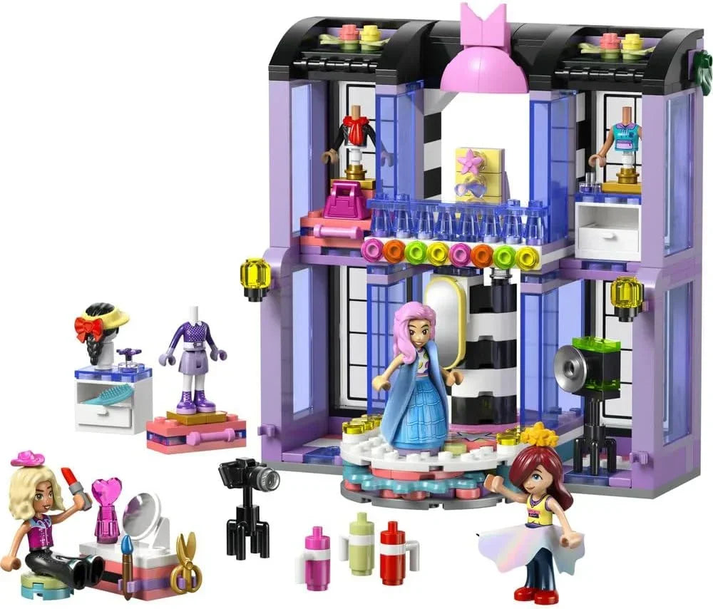 LEGO Friends 42685 Heartlake City Fashion Show - Dress-Up Toy w/ 3 Mini Dolls, a Catwalk, Customisable Outfits incl. Skirt, Coat, Hats & Accessories - Creative Gift for 7+ Year Old Girls