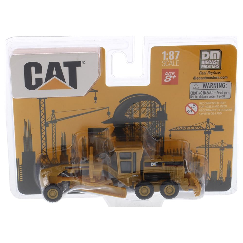 Diecast Masters 1:87 HO Scale Cat 163H Motor Grader 84403 Officially Licensed Diecast Construction Vehicle Model from the Real Replicas Series for Collectors