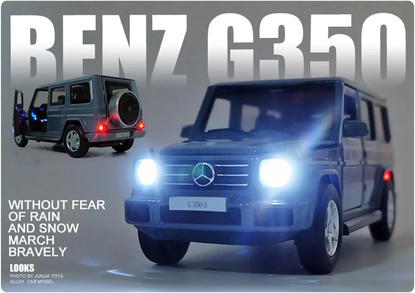 MSZ 1:32 Mercedes-Benz G 350 d Die-Cast Model Car β Black| Pull Back, Openable Doors, Light & Sound (68436)
