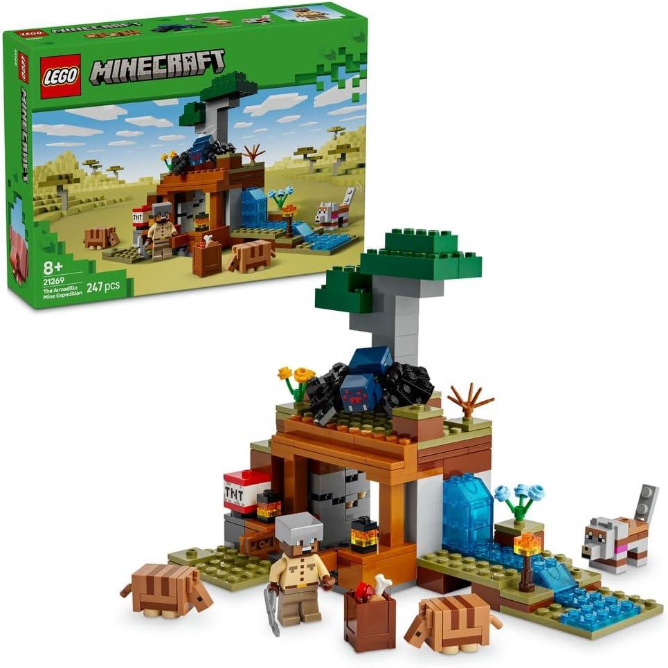 LEGO Minecraft The Armadillo Mine Expedition Set - Building Toy for 8+ Year Old Girls & Boys, with Cave Spider and Wolf Figures for Pretend Play - Birthday Gift Idea 21269 - Jaiman Toys