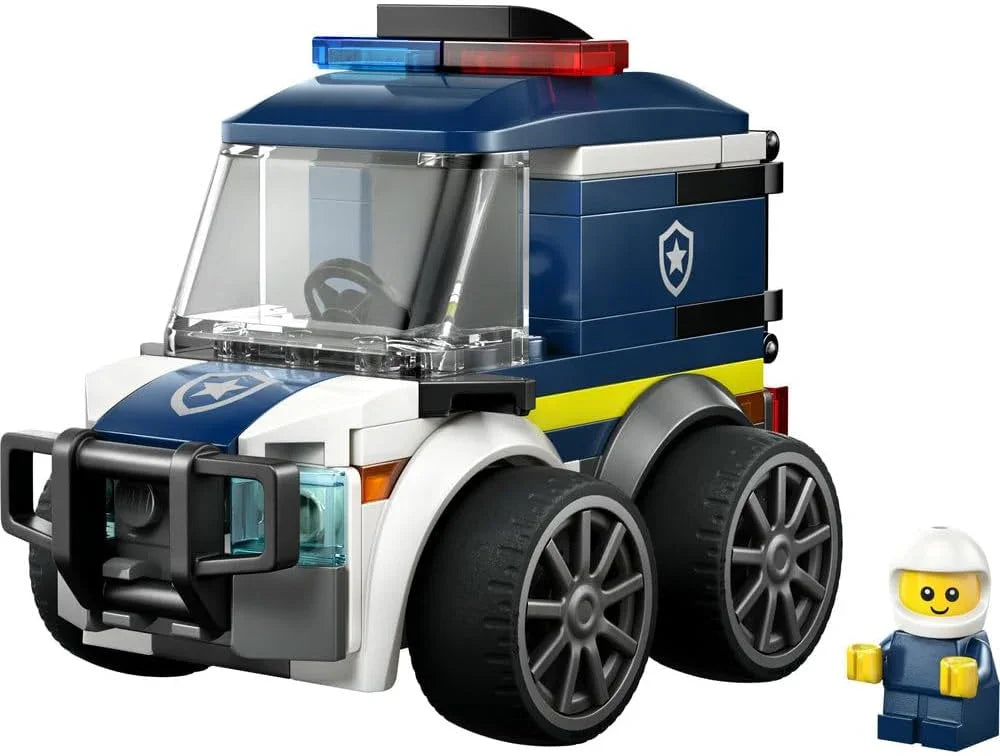 LEGO City 60481 Rides – Police Truck Toy - Emergency Vehicles Building Set w/a Police Officer Junior Minifigure - Party Bag Fillers - Small Collectible Gift for 5+ Year Old Boys