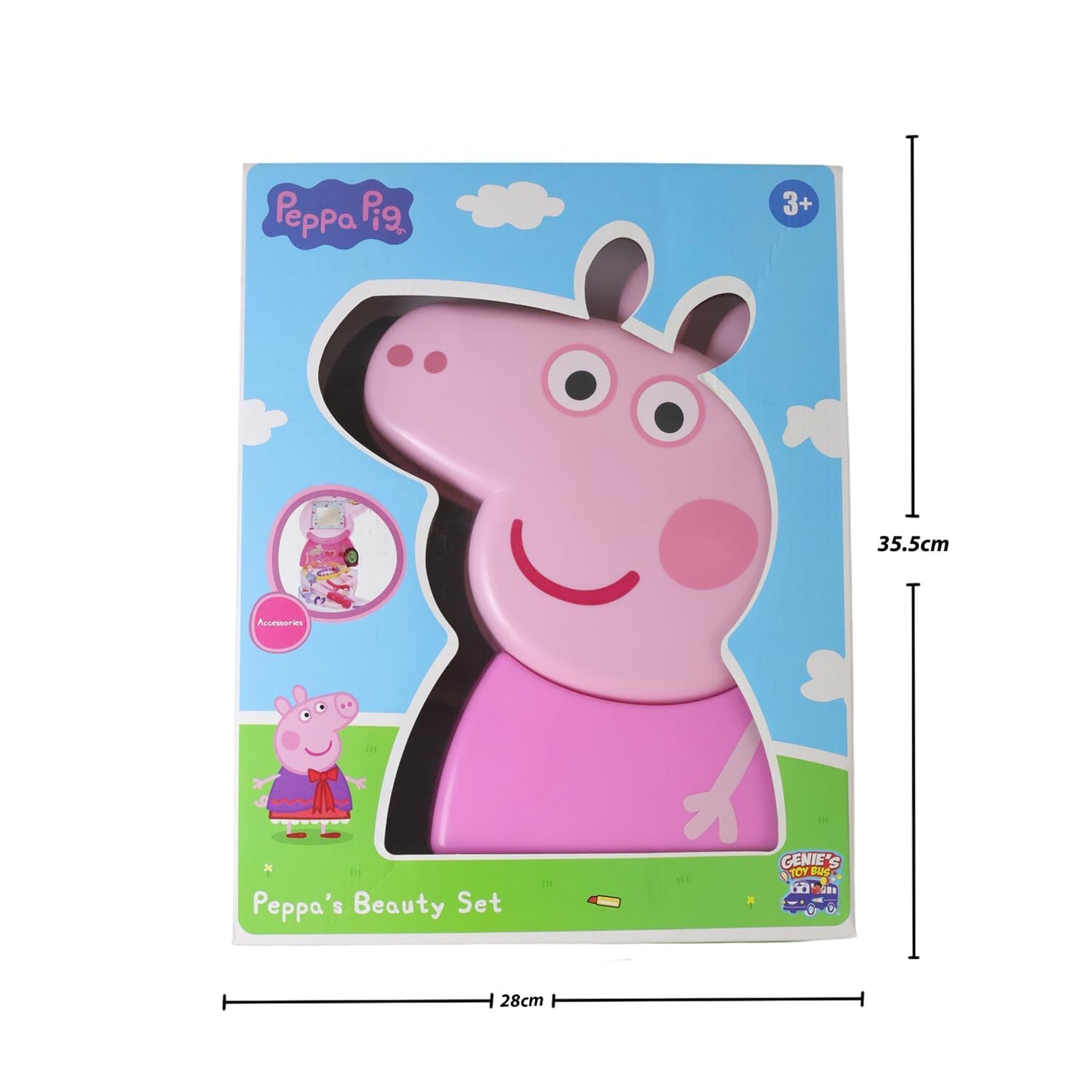 Peppa Pig Beauty Set Pretend Makeup Kit for Kids | Portable Vanity Play Set with Mirror, Hair Dryer & Beauty Accessories | Carry Case Toy | Ages 3+