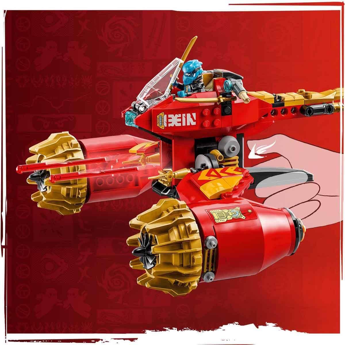 LEGO NINJAGO 71830 Kai’s Mech Storm Rider Combo | Transforming Ninja Mech Toy for Kids 7+ | Buildable Action Figure & Flyer