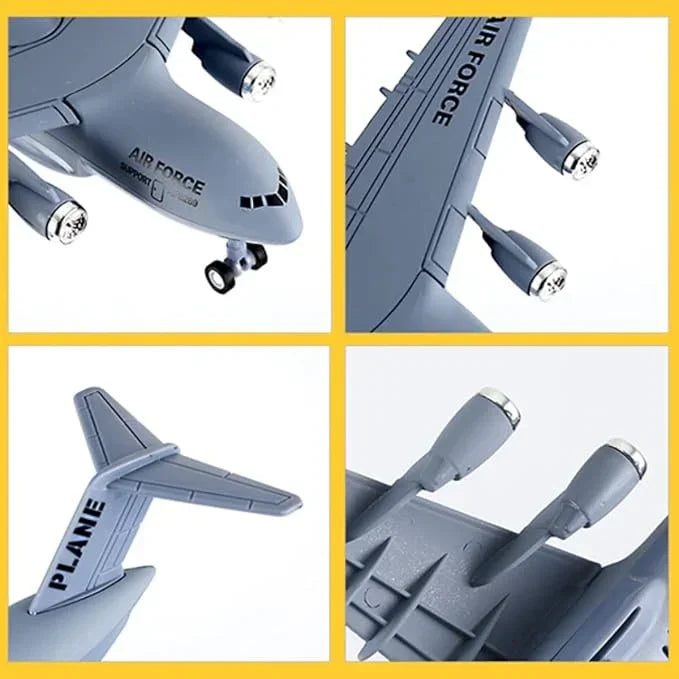 MetalHot Diecast Fighter Airplane Pull-Back Action with Light & Sound - 1:400 Scale (Blue) - Jaiman Toys