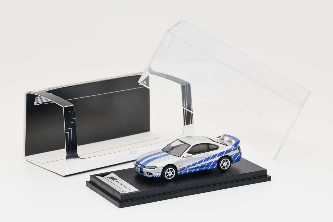 シベリア シヴェリアsivelia toy Shadow 1:64 Nissan Silvia S15 Livery Silver with Blue Diecast