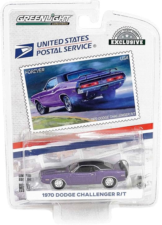 GreenLight 1:64 Scale 1970 Dodge Challenger R/T Purple – USPS Hobby Exclusive