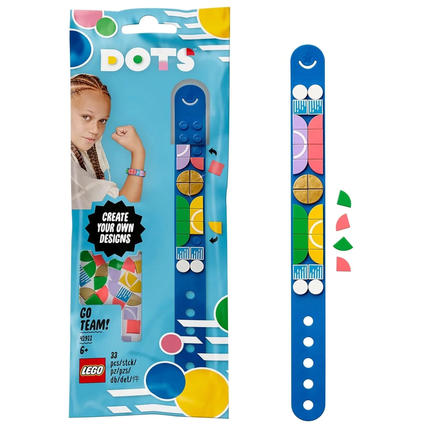 LEGO Building Block Dots Go Team! Bracelet 41911 Kit,Multicolor - Jaiman Toys