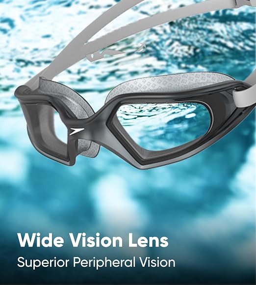 Speedo Hydropulse Unisex Adult Tint-Lens Swimming Goggles with Anti-Fog, 100% UV Protection and Adjustable Double Strap – Clear & Blue